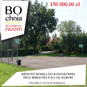 Remont boiska do koszykówki przy Bibliotece na os. Kurów