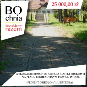 Wykonanie remontu alejki z kostki brukowej na placu rekreacyjnym przy ul. Widok (osiedlowy: Uzbornia)