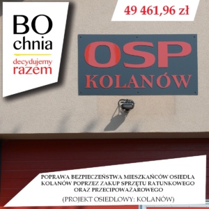 Poprawa bezpieczeństwa mieszkańców osiedla Kolanów poprzez zakup sprzętu ratunkowego oraz przeciwpożarowego (osiedlowy: Kolanów)