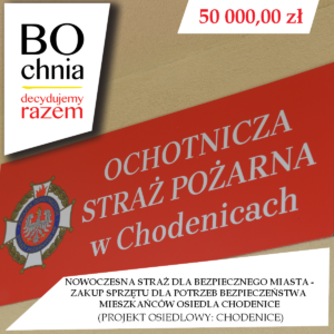 Nowoczesna straż dla bezpiecznego miasta – zakup sprzętu dla potrzeb bezpieczeństwa mieszkańców osiedla Chodenice (osiedlowy: Chodenice)