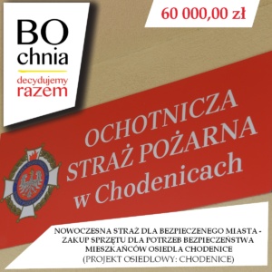Nowoczesna straż dla bezpiecznego miasta – zakup sprzętu dla potrzeb bezpieczeństwa mieszkańców osiedla Chodnice (osiedlowy: Chodenice)