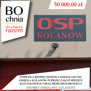 Poprawa bezpieczeństwa mieszkańców osiedla Kolanów poprzez zakup sprzętu ratunkowego oraz przeciwpożarowego (osiedlowy: Kolanów)