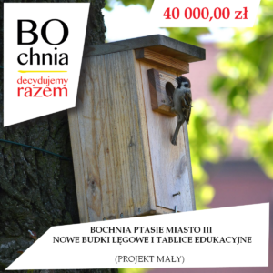 Bochnia Ptasie Miasto III – nowe budki lęgowe i&nbsp;tablice edukacyjne