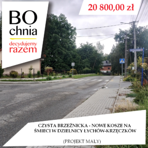 Czysta Brzeźnicka – nowe kosze na&nbsp;śmieci w&nbsp;dzielnicy Łychów–Krzęczków