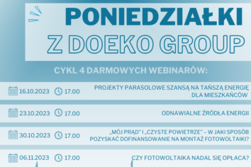 Czy fotowoltaika nadal się opłaca? – kolejny webinar z Doeko Group
