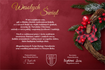 Życzenia od&nbsp;władz samorządowych Bochni