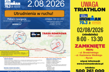 W niedzielę Enea IRONMAN 70.3 Kraków. Będą utrudnienia w&nbsp;ruchu!