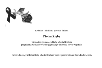 Kondolencje od Przewodniczącego i Radnych Rady Miasta Bochnia