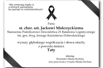 Kondolencje dla st. chor. szt. Jacka Mokrzyckiego