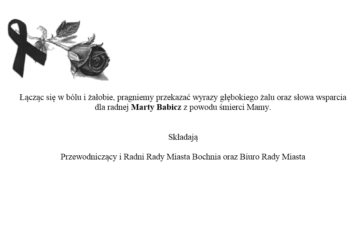 Kondolencje od Przewodniczącego oraz Radnych Rady Miasta Bochnia