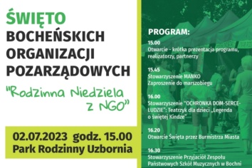 W niedzielę Święto Bocheńskich Organizacji Pozarządowych – „Rodzinna Niedziela z NGO”