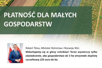 Płatność dla małych gospodarstw: ułatwienia dla rolników