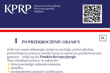 KPRP: Informacje dla uchodźców w pierwszych godzinach pobytu w Polsce